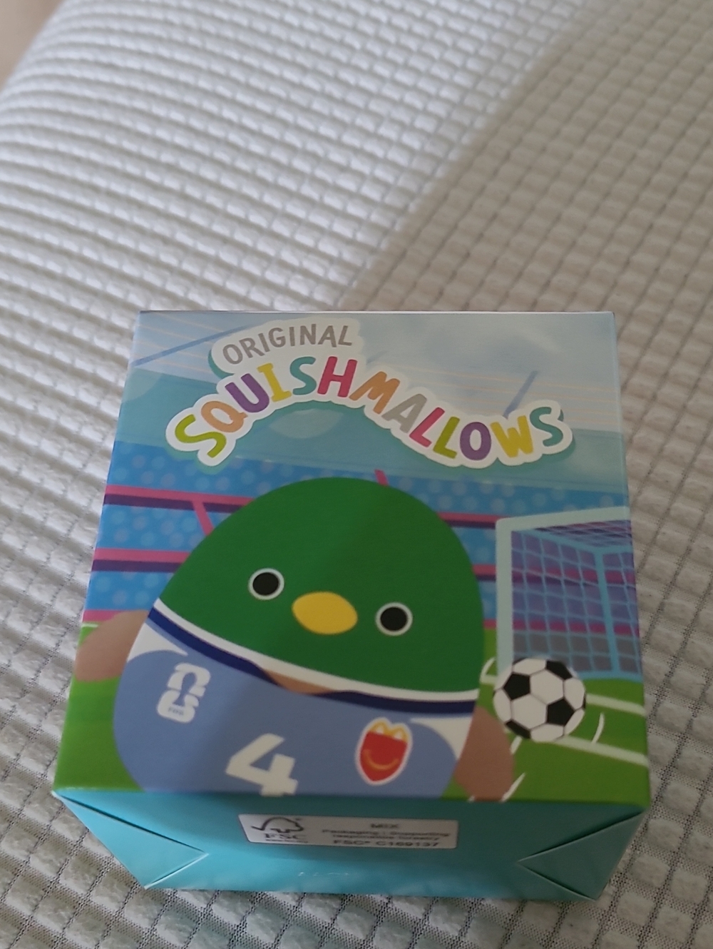 Squishmallows Green & Blue Soccer Bird Collectible Box
